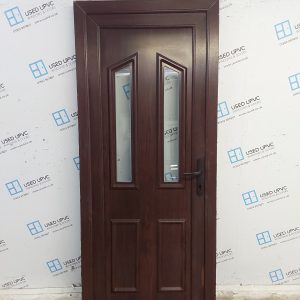 Used Rosewood Upvc Back Door 845mm x 2030mm 0245