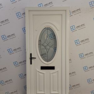 Used White Upvc Front Door 900mm x 2100mm 0123