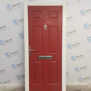 Used Red Composite Front Door 925mm x 2055mm 0493