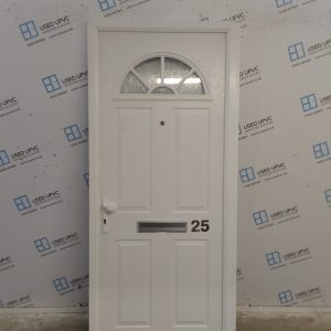 Used White Composite Front Door 900mm x 2030mm (Reduce To 880mm) 0580