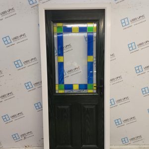 Used Dark Green Composite Back Door 875mm x 2070mm C9D30
