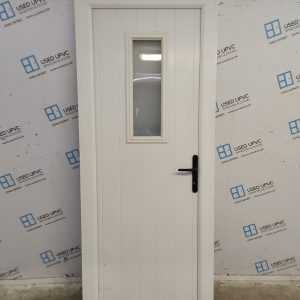 Used White Composite Back Door 840mm x 2060mm (Reduce To 800mm) 0196