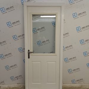 Used White Composite Back Door 880mm x 2110mm 0099