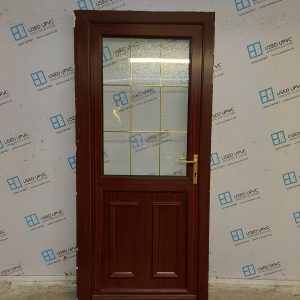 Used Woodgrain Upvc Back Door 925mm x 2090mm (Reduce To 900mm) C6004