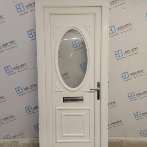 Used White Upvc Front Door 895mm x 2060mm (Reduce To 855mm x 2040mm) C8D17