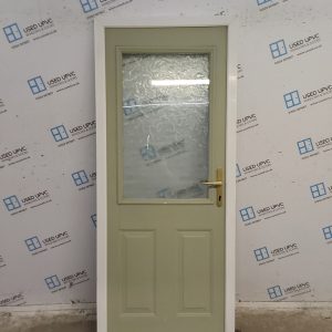Used Sage Green Upvc Back Door 860mm x 2065mm 0701