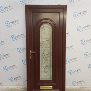 Used Woodgrain Upvc Front Door 880mm x 2040mm C8D40