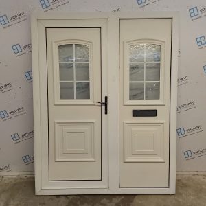 Used White Upvc Front Door And Side Panel 1600mm x 2035mm DS042
