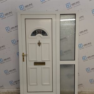 Used White Upvc Front Door And Side Panel 1360mm x 2040mm DS054
