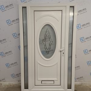 Used White Upvc Front Door And Side Panels 1260mm x 2045mm DS055