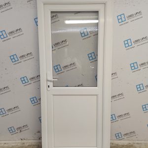 Used White Upvc Back Door 910mm x 2090mm (Reduce To 885mm) 0354