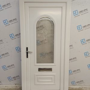 Used White Upvc Front Door 1040mm x 2110mm (Reduce To 980mm) C9D03