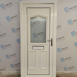 Used White Upvc Front Door 920mm x 2075mm (Reduce To 890mm) 0697