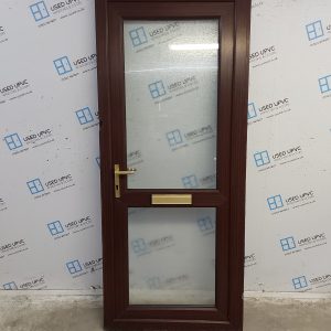 Used Woodgrain Upvc Front Door 885mm x 2090mm (Reduce To 885mm) 0455