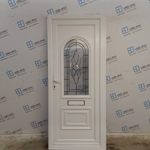 Used White Upvc Front Door 895mm x 2100mm (Reduce To 870mm) 0464