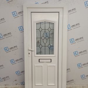 Used White Upvc Front Door 910mm x 2010mm (Reduce To 895mm) C9D36