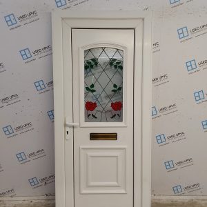 Used White Upvc Front Door 925mm x 2050mm (Reduce To 895mm) C6001