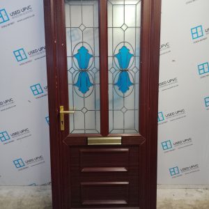 Used Woodgrain Upvc Front Door 910mm x 2060mm C8D70