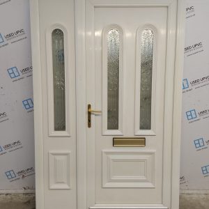 Used White Upvc Front Door And Side Panel 1320mm x 2080mm DS006