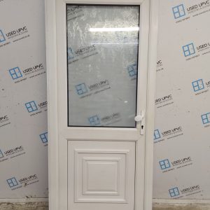 Used White Upvc Back Door 900mm x 2060mm (Reduce To 885mm) C7D063