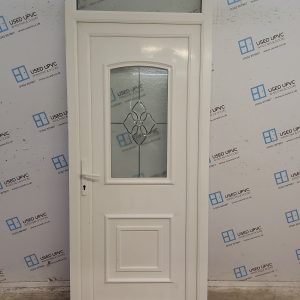 Used White Upvc Back Door And Toplight 930mm x 2280mm 0605