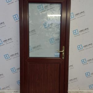 Used Rosewood Upvc Back Door 905mm x 2065mm C6073