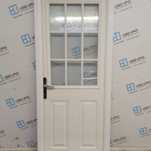 Used White Composite Back Door 845mm x 2050mm C8D09