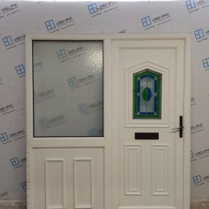 Used White Upvc Front Door And Side Panel 1780mm x 2030mm DS001