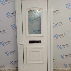 Used White Upvc Front Door 905mm x 2145mm (Reduce To 2125mm) SC826