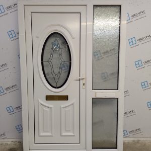 Used White Upvc Front Door And Side Panel 1365mm x 2065mm SC840