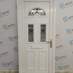 Used White Upvc Front Door 900mm x 2080mm (Reduce To 885mm) 0075
