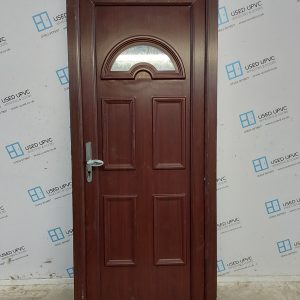 Used Rosewood Upvc Back Door 850mm x 2070mm C6077