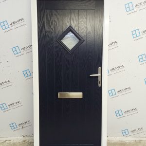 Used Dark Blue Composite Front Door 900mm x 1990mm 0043
