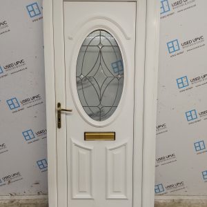Used White Upvc Front Door 900mm x 2055mm (Reduce To 870mm x 2040mm) SC803