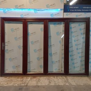 Temporary Fitted 4 Leaf Rosewood Upvc Bi-folding Doors 3060mm x 2030mm EA24