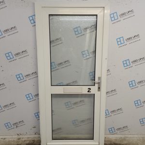 Used White Upvc Front Door 930mm x 2020mm (Reduce To 915mm) 0716