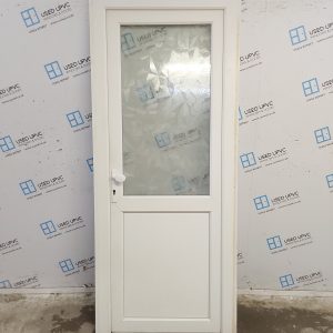 Used White Upvc Back Door 890mm x 2085mm (Reduce To 850mm) 0807