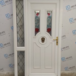 Used White Upvc Back Door And Side Panel 1190mm x 2085mm DS047