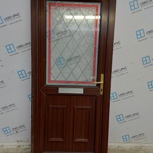 Used Woodgrain Upvc Front Door 900mm x 2020mm C8D51