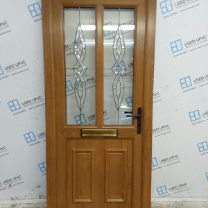 Used Oak Upvc Front Door 870mm x 2000mm C9D36