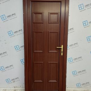 Used Woodgrain Upvc Back Door 850mm x 2050mm C9D11
