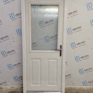 Used White Composite Back Door 880mm x 2020mm C8D09