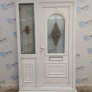 Used White Upvc Front Door And Side Panel 1300mm x 2050mm DS037
