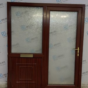 Used Woodgrain Upvc Front Door And Side Panel 1765mm x 2050mm DS011