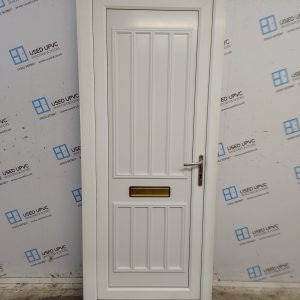 Used White Upvc Front Door 850mm x 2060mm (Reduce To 835mm) 0491