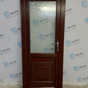Used Woodgrain Upvc Back Door 840mm x 2040mm (Reduce To 800mm) SC828