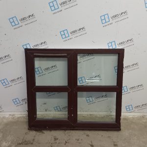 Used Rosewood Upvc Window 1200mm x 1050mm OBS004