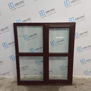 Used Rosewood Upvc Window 1205mm x 1340mm C6W24