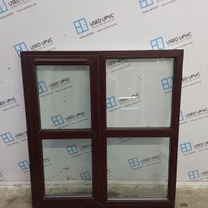 Used Rosewood Upvc Window 1215mm x 1345mm C6W04
