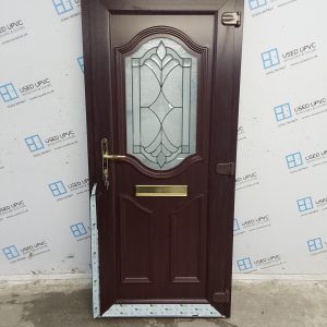 Brand New Rosewood Upvc Front Door (Outwards Opening) 850mm x 1925mm ND45